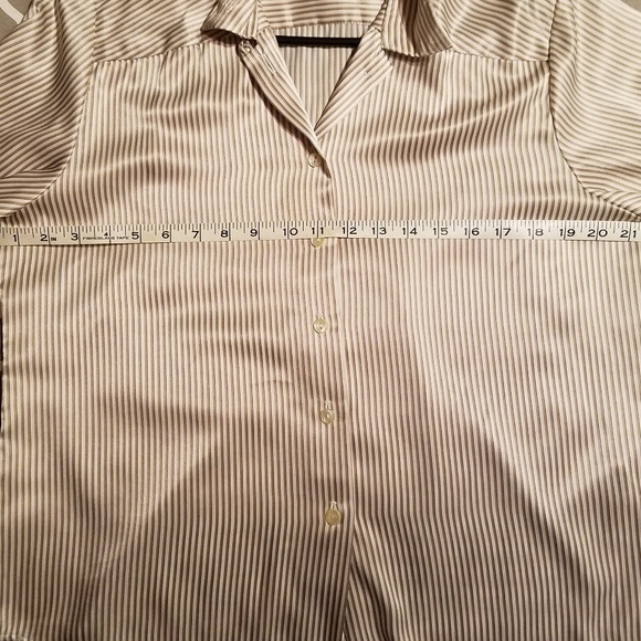 Vintage 80s 90s silky striped button down - Picture 4 of 5